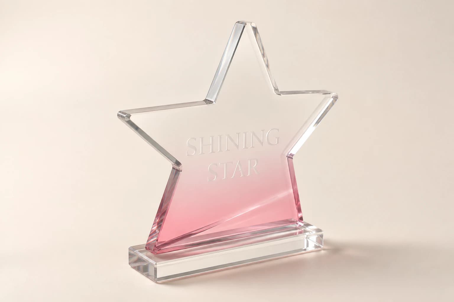 Star Acrylic Dance Award design concept in clear or colored acrylic