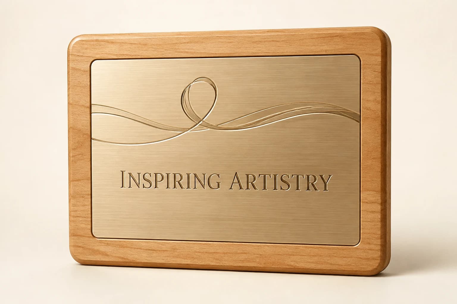 Dance Studio Recognition Plaque design concept in wood with engraved plate